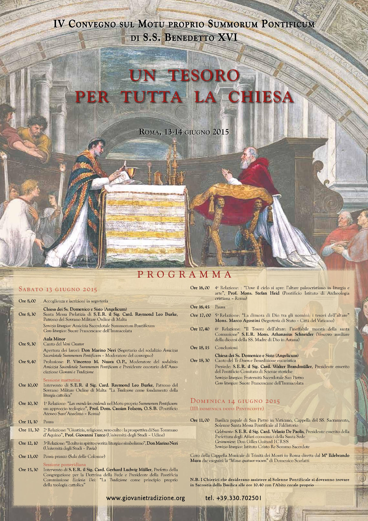 Locandina IV Convegno sul Summorum Pontificum, Roma 13-14 giugno 2015